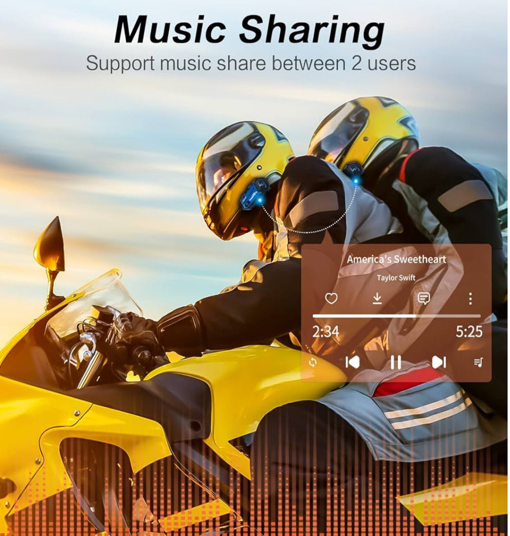 Fodsports M1-S Plus Motorcycle Intercom Helmet Headset Bluetooth 2000M