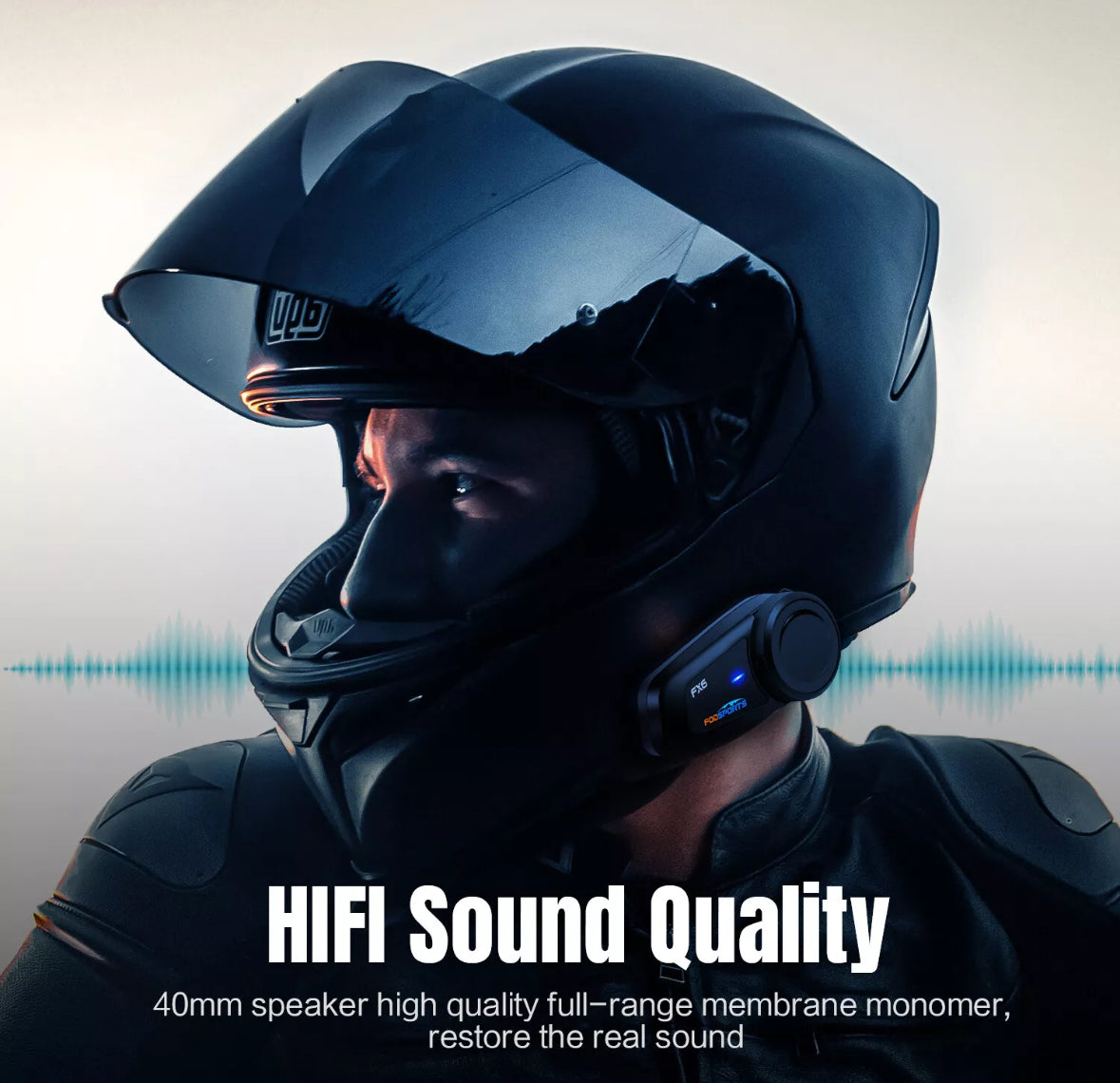 Fodsports FX6 Motorcycle Intercom Helmet Headset Bluetooth 2000M