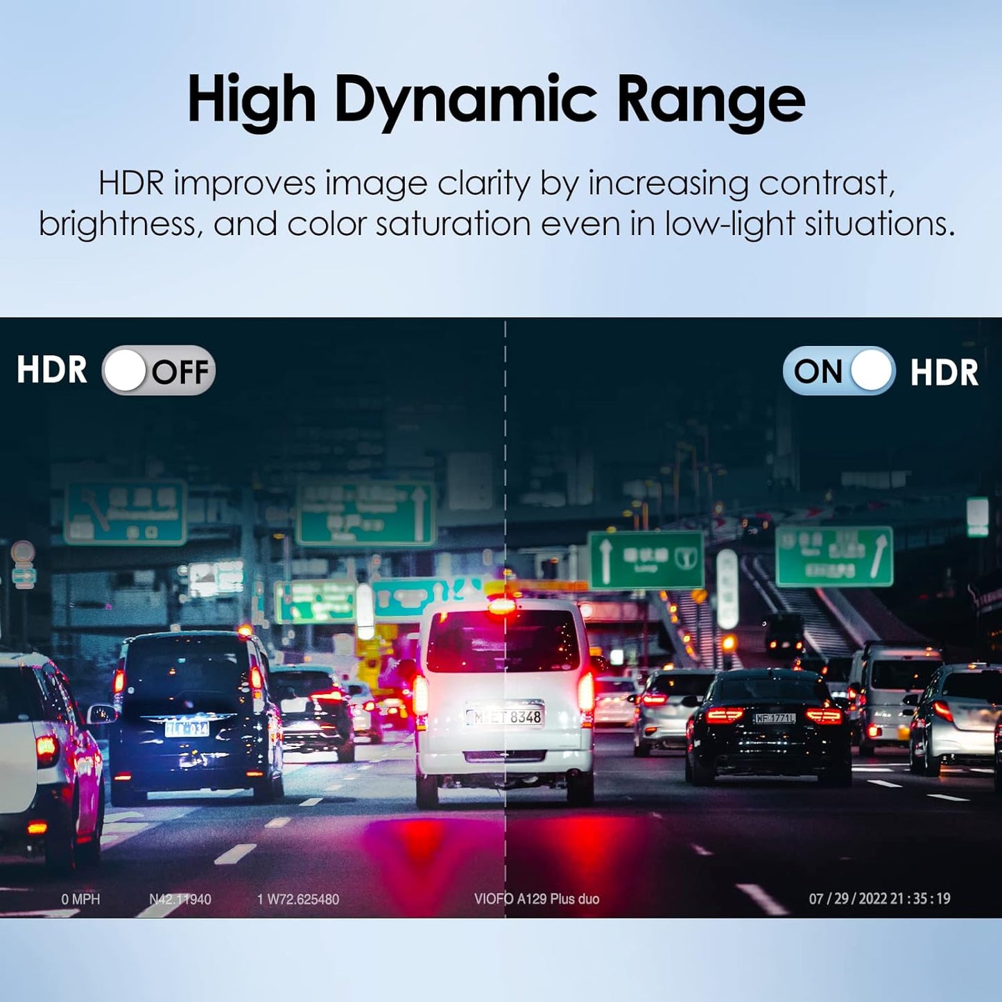 Viofo A129 Plus Duo Front & Rear - 2K Quad HD Dual Channel Dash Camera - GPS - Night Vision - Compact - Wireless