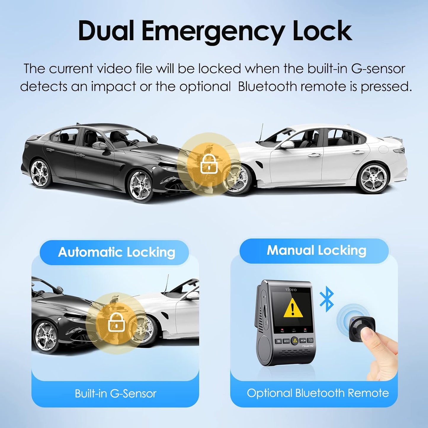 Viofo A129 Plus Duo Front & Rear - 2K Quad HD Dual Channel Dash Camera - GPS - Night Vision - Compact - Wireless