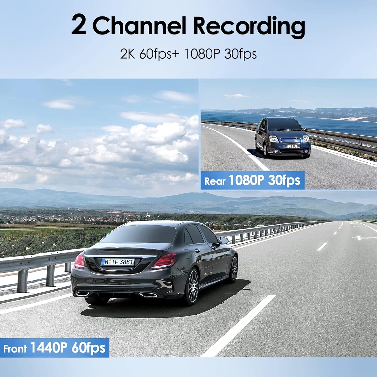 Viofo A129 Plus Duo Front & Rear - 2K Quad HD Dual Channel Dash Camera - GPS - Night Vision - Compact - Wireless