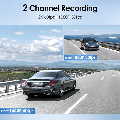 Viofo A129 Plus Duo Front & Rear - 2K Quad HD Dual Channel Dash Camera - GPS - Night Vision - Compact - Wireless