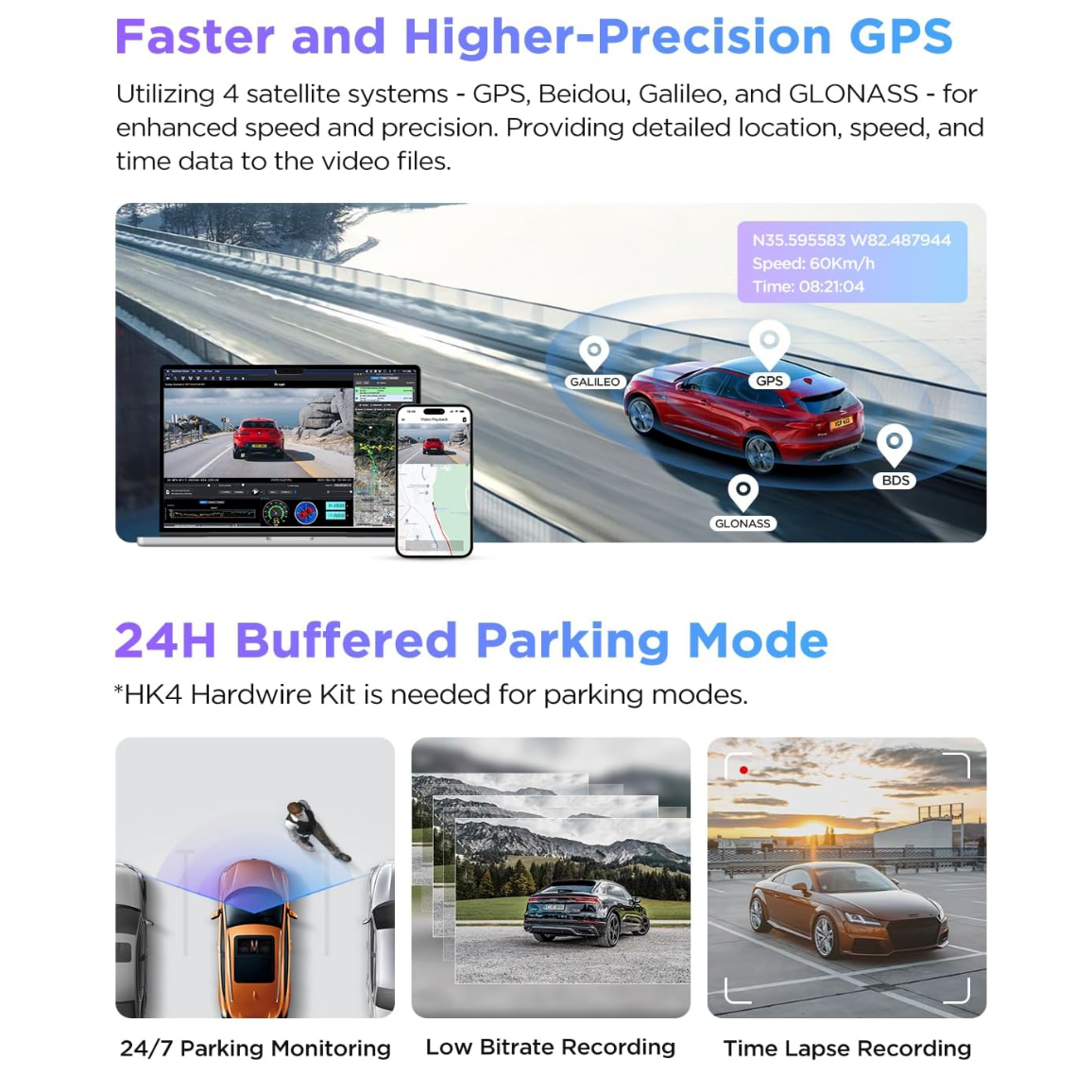 Viofo A229 Pro 2CH Dash Cam: Dual Camera Front (4K) and Rear (2K)