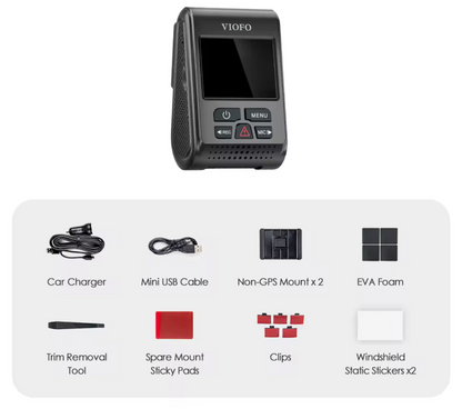 VIOFO A119 V3 - 2K 60 fps Dash Cam - Compact Front Camera - Quad HD 2560 * 1600P