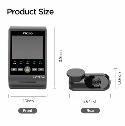 Viofo A229 Plus 2CH Dash Cam Dual Camera (2K Front & Rear) GPS WIFI HDR
