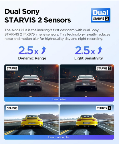 Viofo A229 Plus 2CH Dash Cam Dual Camera (2K Front & Rear) GPS WIFI HDR