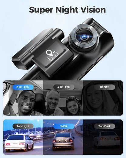 AZDOME M550 Pro Dash Cam 3-Channel Recording (Front + Rear + Interior)
