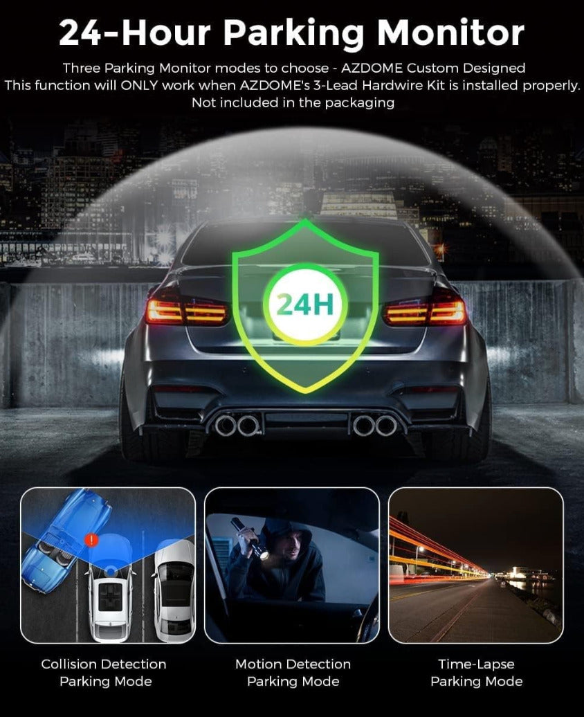 AZDOME M550 Pro Dash Cam 3-Channel Recording (Front + Rear + Interior)