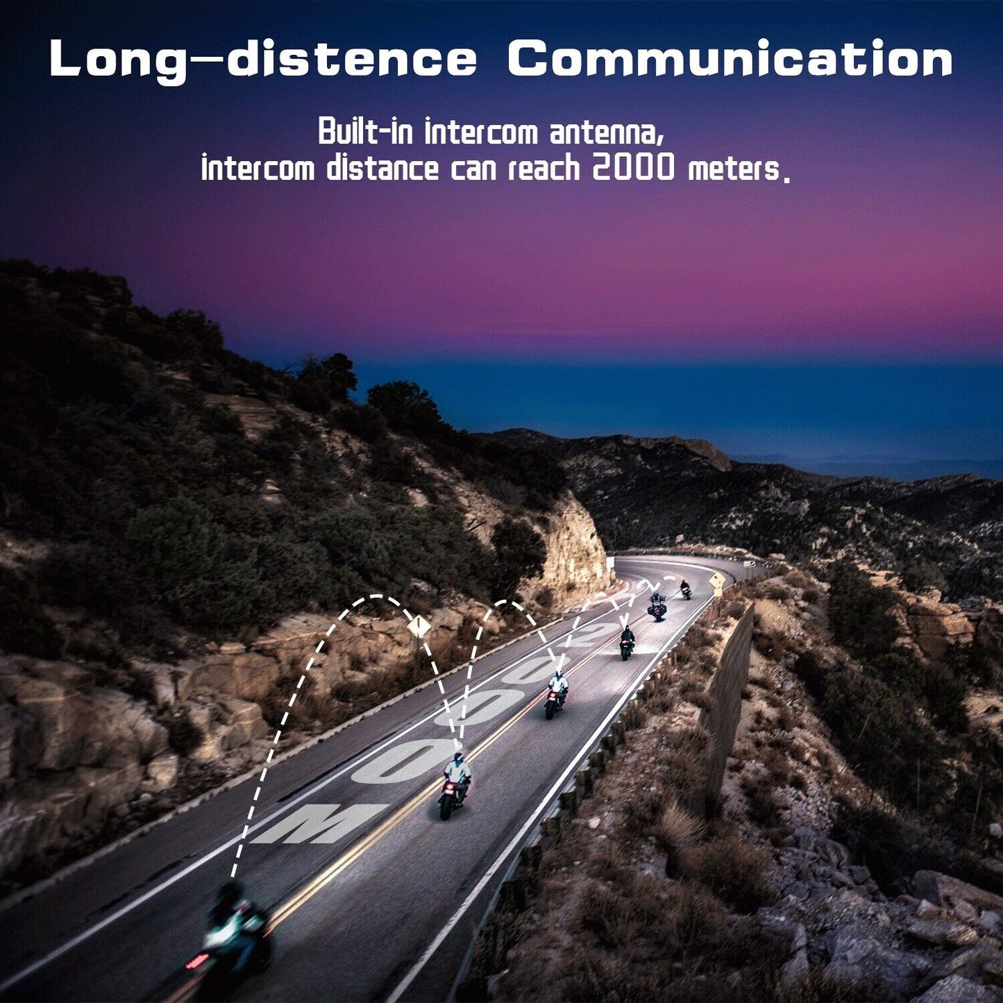 Fodsports M1-S Plus Motorcycle Intercom Helmet Headset Bluetooth 2000M